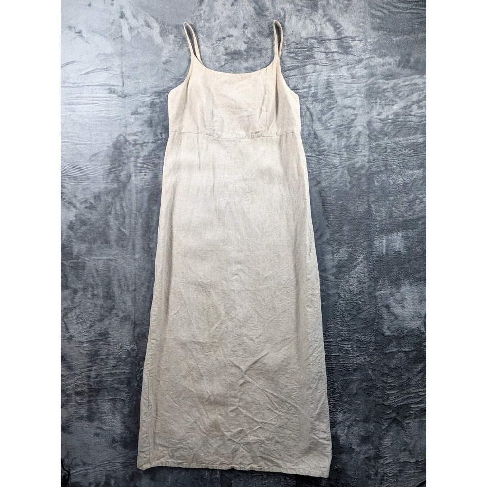 Gap Women Flax Linen Spaghetti Strap Empire Waist Maxi Dress